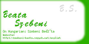 beata szebeni business card